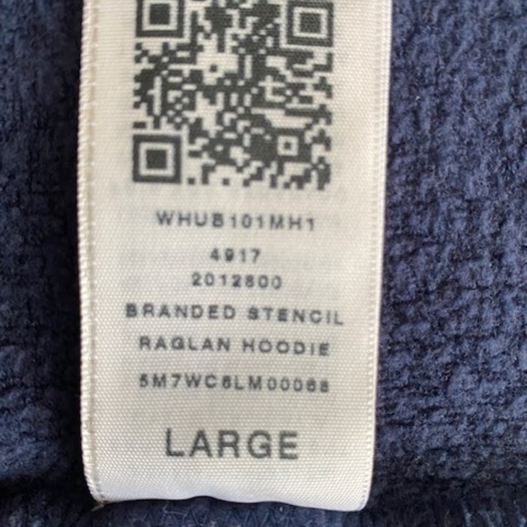 True Religion Y2K Branded Stencil Raglan Hoodie Navy Blue Bling Logo Size L - Picture 7 of 14